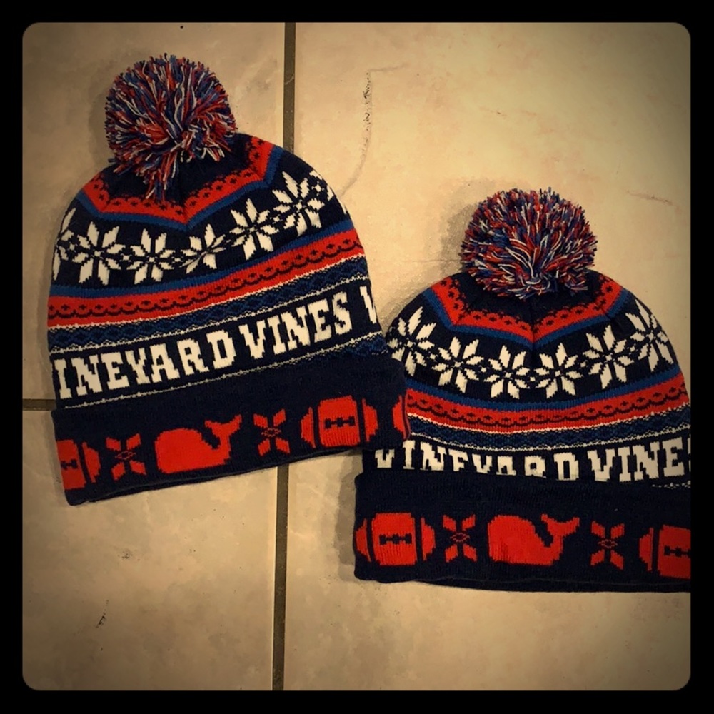 2 Vineyard Vines winter football hats - Picture 1 of 1